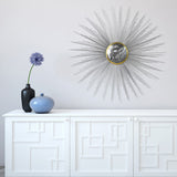 Hand Painted Etched Metal Wall Sculpture, Starburst