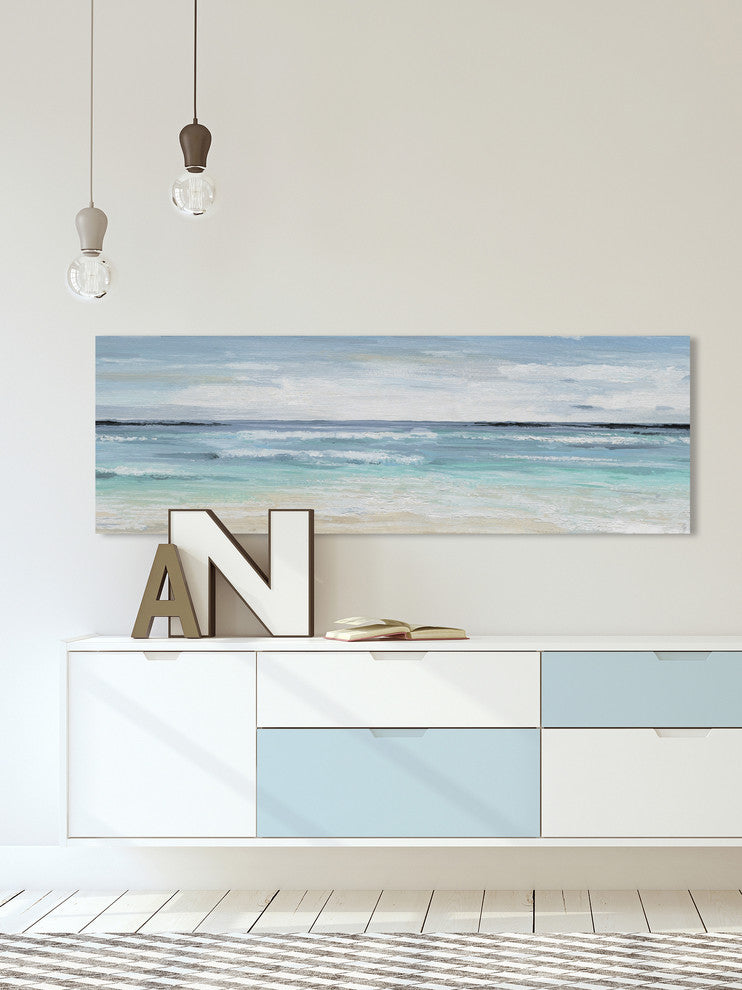 "Beach On" Painting Print on Wrapped Canvas, 45"x15"