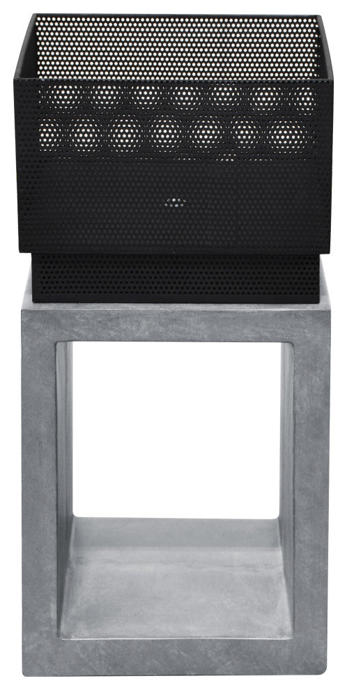 Astella Sentinel Fire Basket, Gray Cement