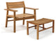 Djuro Lounge Chair and Stool, Teak, 2-Piece Set