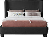 Penny Bed, Black, Queen, Boucle Fabric