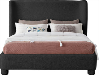 Penny Bed, Black, Queen, Boucle Fabric