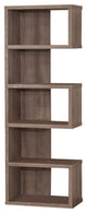 Benzara BM159406 Sturdy Semi-Backless Wooden Bookcase, Gray