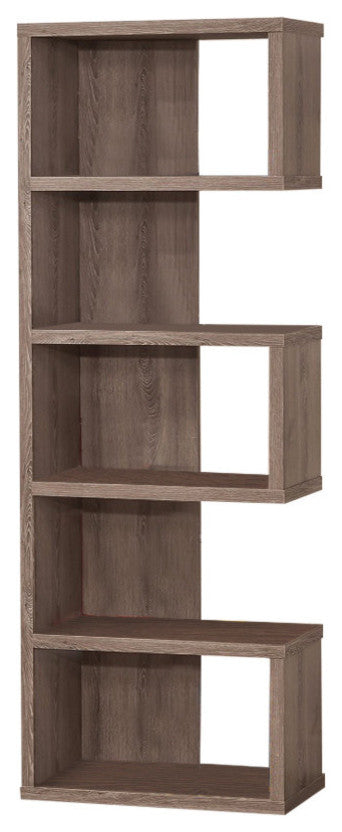 Benzara BM159406 Sturdy Semi-Backless Wooden Bookcase, Gray