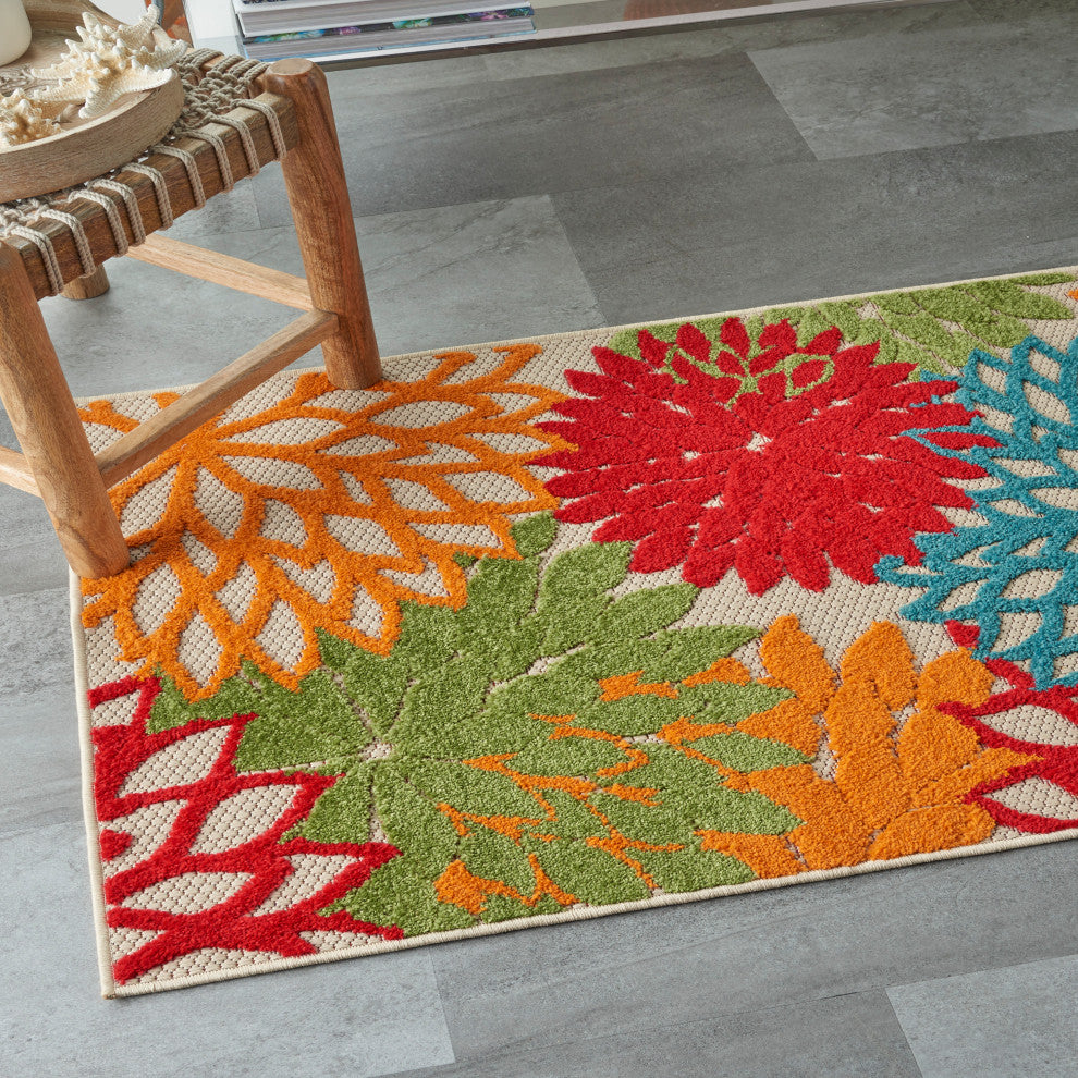 Nourison Aloha 3' x 5' Green Tropical Area Rug