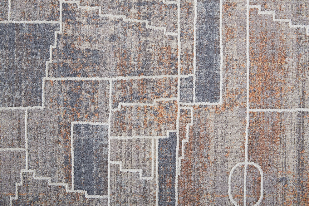 Weave & Wander Edwardo Rug, Blue/Orange, 4' x 6' Rug