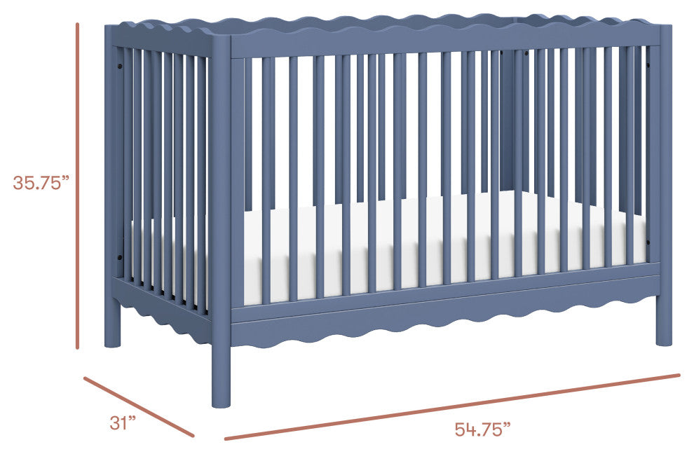 Swell 4-in-1 Convertible Crib With Toddler Bed Conversion Kit, Cove Blue