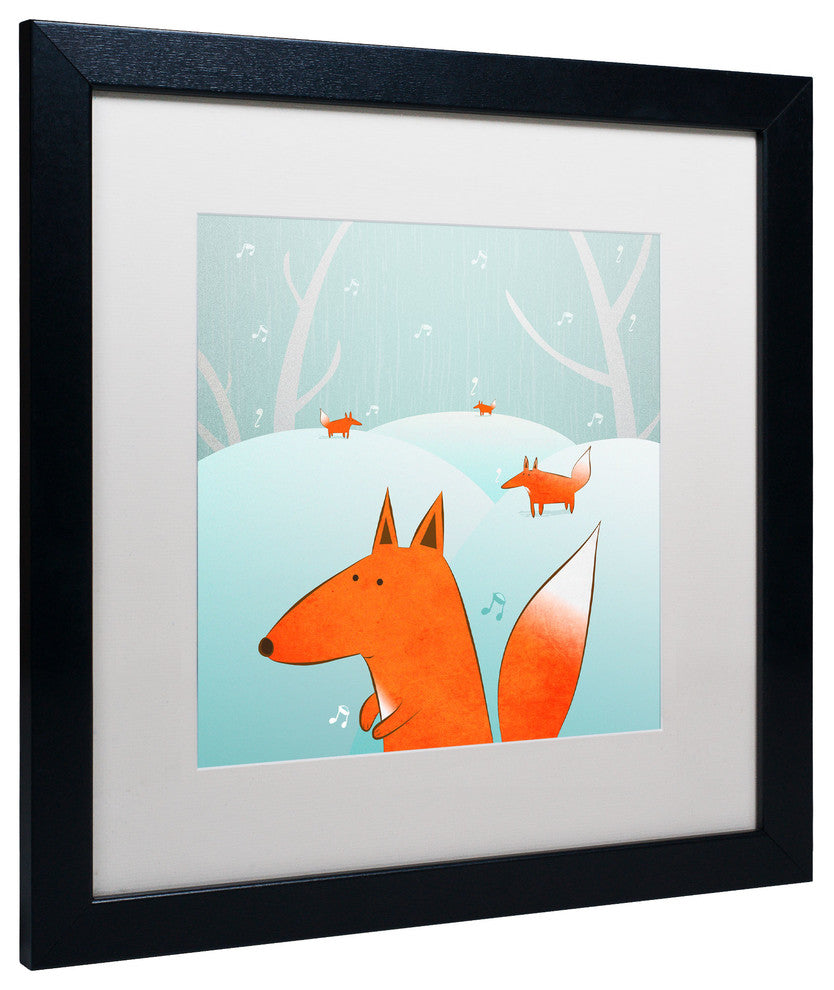 'Winter Foxes' Matted Framed Canvas Art by Carla Martell