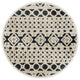 6" Round Blue and Cream Decorative Area Rug