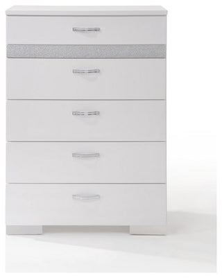 Wooden Chest With 5 Drawers,, White