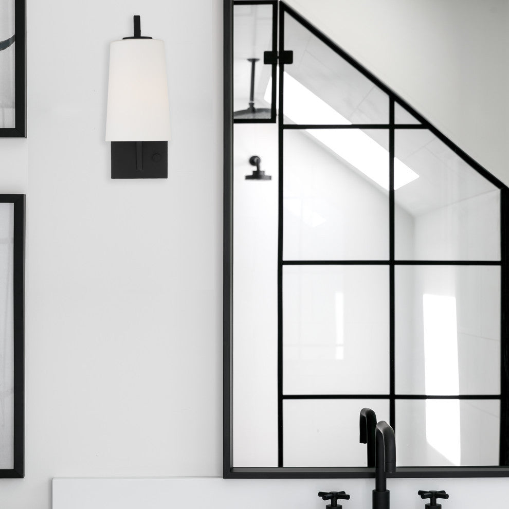 Avon 1 Light Matte Black Wall Mount