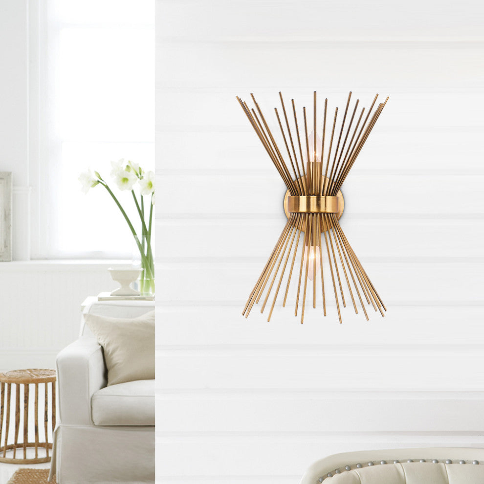 2 Light Starburst Wall Sconce