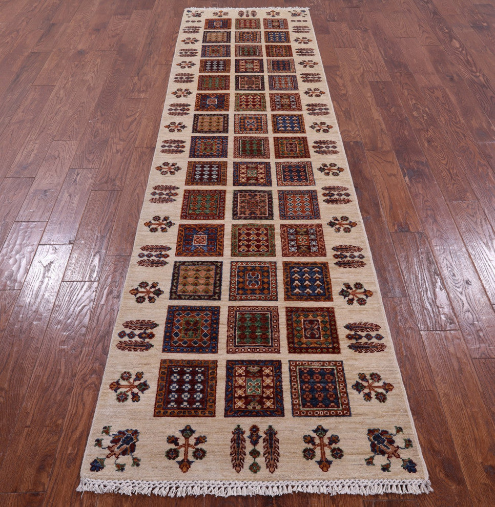 2' 9" X 10' 4" Persian Garden Design Handmade Runner Rug Q11238