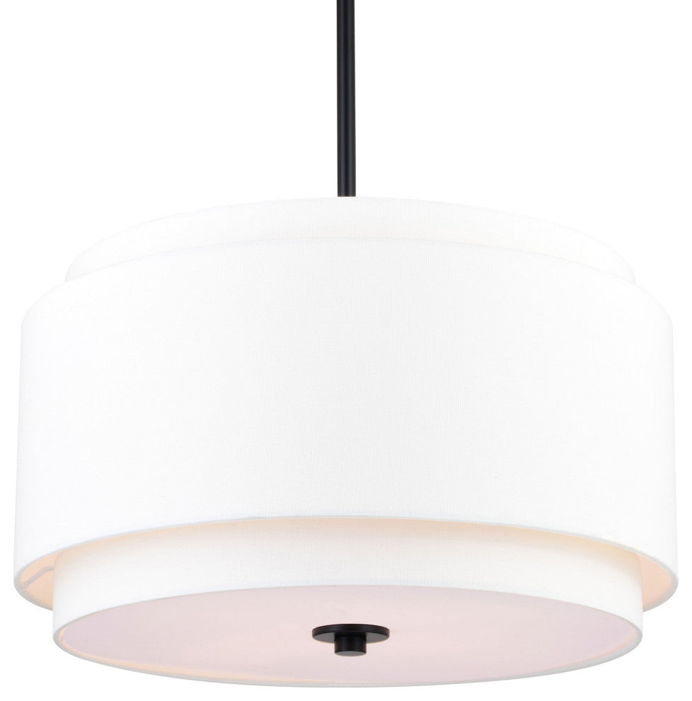 Vaxcel Lighting P0392 Burnaby 21"W 4 Light Drum Pendant - Black