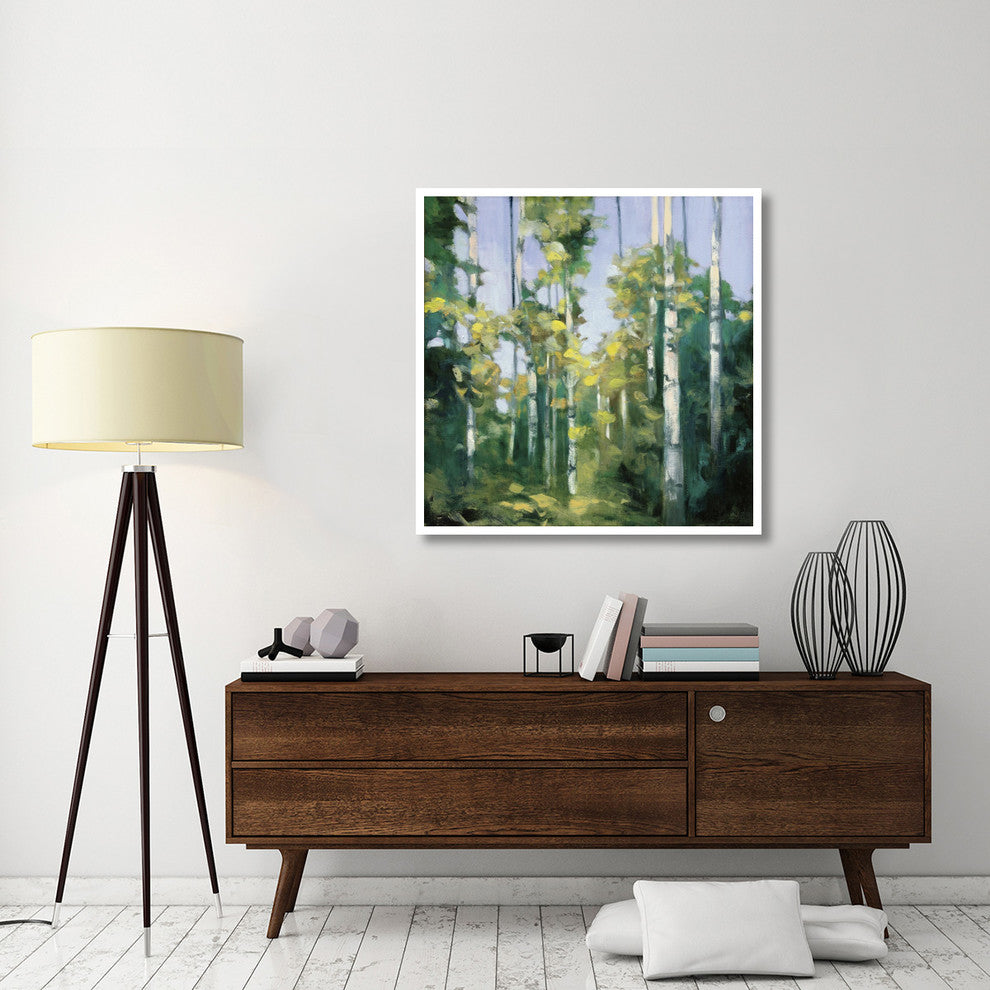 "Birches" Digital Paper Print by Julia Purinton, 42"x42"