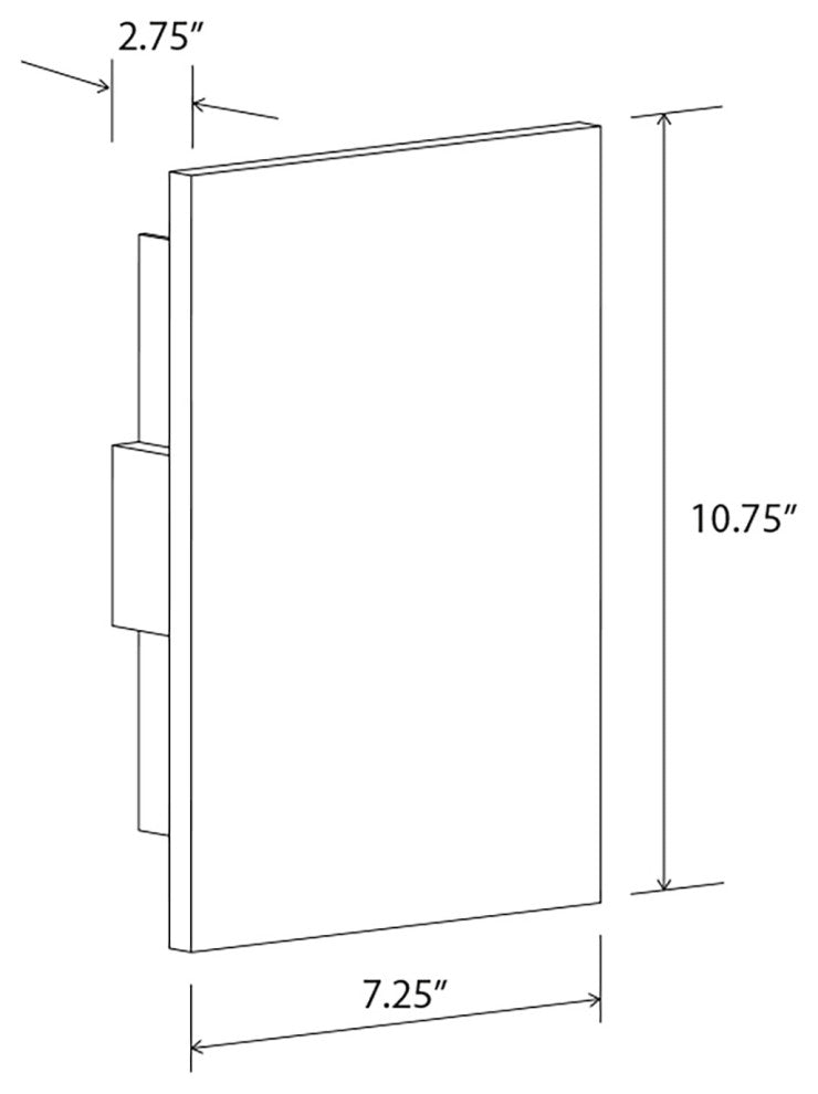 Tersus LED Wall Sconce, Dark Stained Walnut, Metal Plate: None