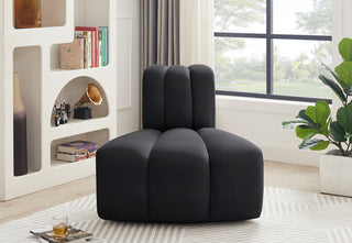 Arc Upholstered Modular Component, Black, 1-Piece: Reverse Corner, Velvet