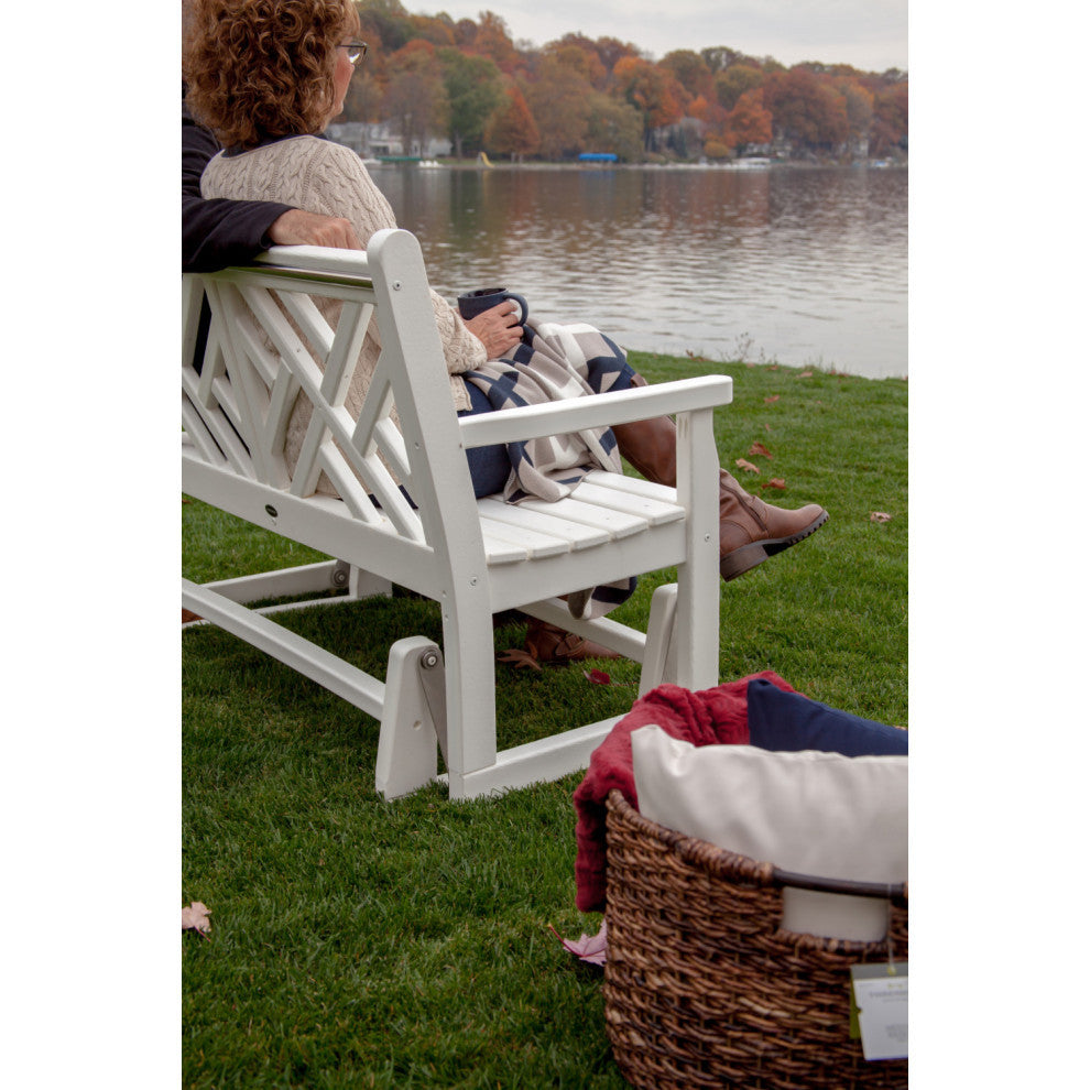 Polywood Chippendale Glider, Teak