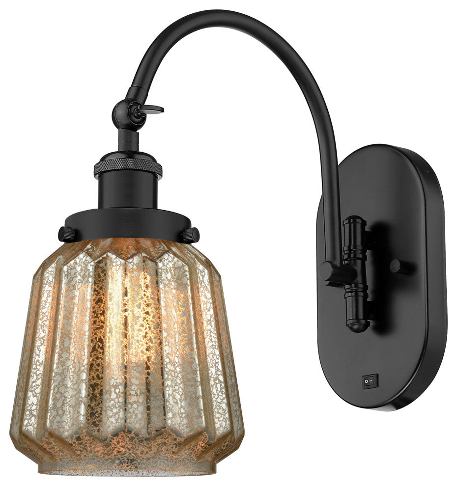 Innovations 918-1W-BK-G146-LED 1-Light Sconce, Matte Black