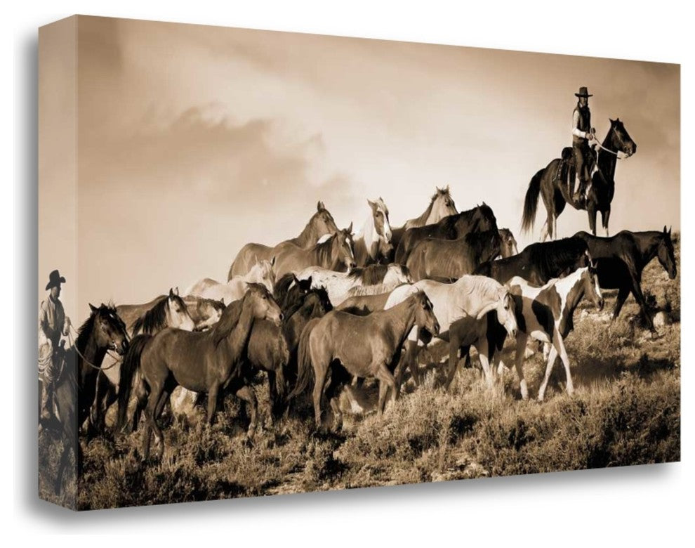 "Gathering The Herd" By Wendy Caro, Giclee Print on Gallery Wrap Canvas