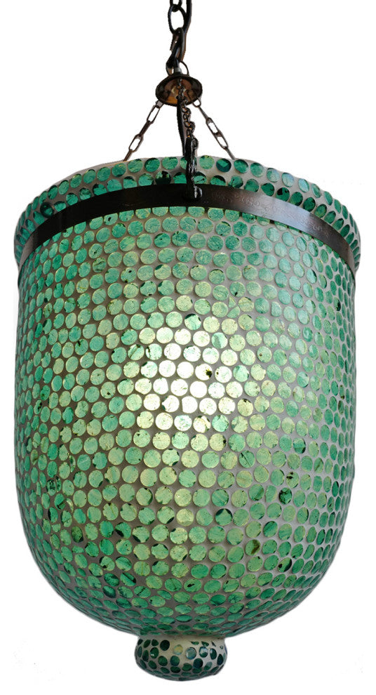 Blue Mosaic Bucket Pendant, Small