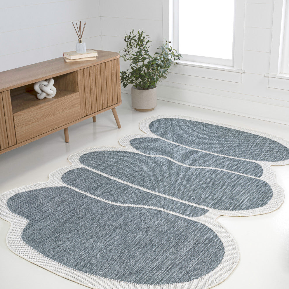 Jasper Modern Rustic Abstract Indoor/Outdoor Shaped Area Rug