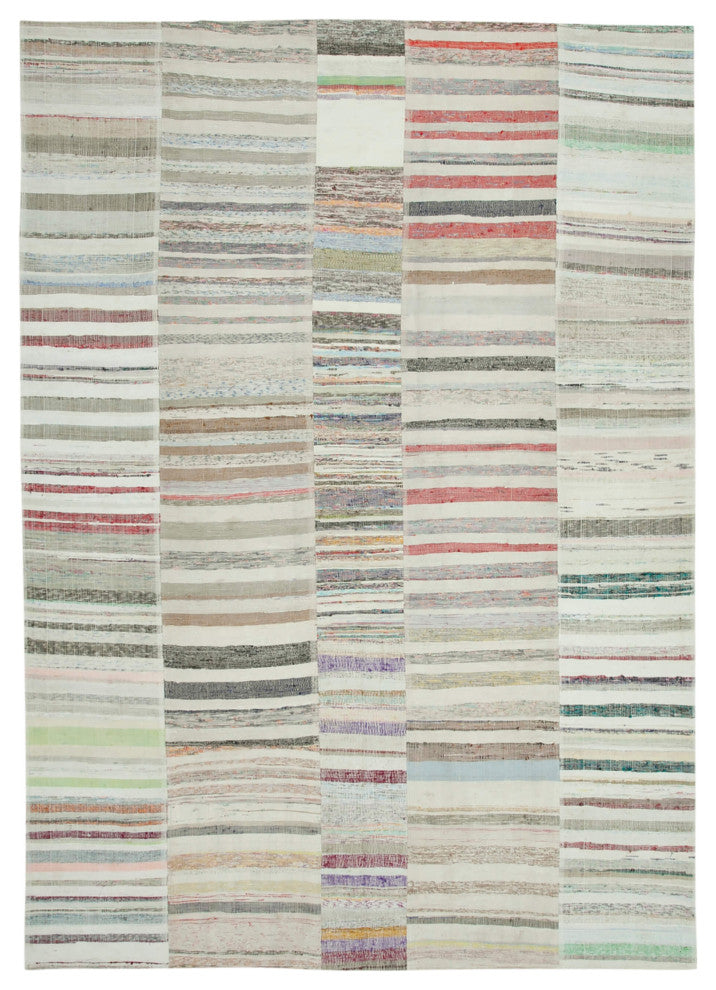 Rug N Carpet - Handmade Turkish 9' 4'' x 13' 5'' Unique Patchwork Kilim Rug