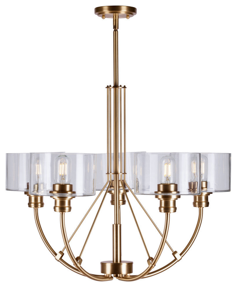 5-Light Chandelier, Soft Gold