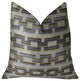 Foursquare White and Gray Handmade Luxury Pillow, 20"x26" Standard