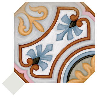 Vaudeville Octagon Deco Diglas, Taco Nacar Porcelain Floor/Wall Tile