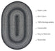 Homespice Decor - 8 x 10' Oval Flint Hill Jute Braided Rug