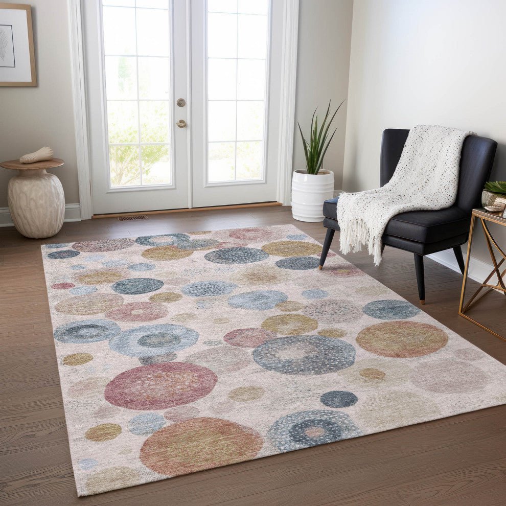 Machine Washable Indoor/Outdoor Chantille ACN1896 Blush 9' x 12' Rug