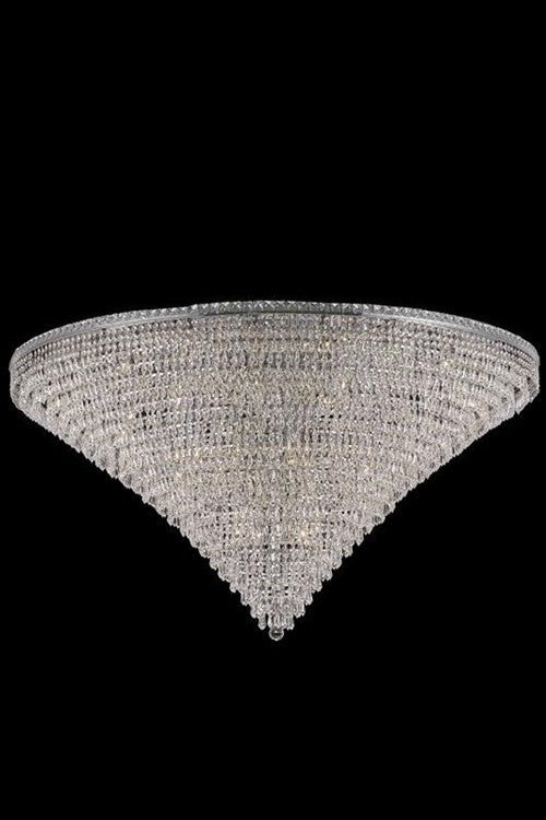 Elegant Tranquil Flush Mount, Chrome Finish With Royal Cut Crystal