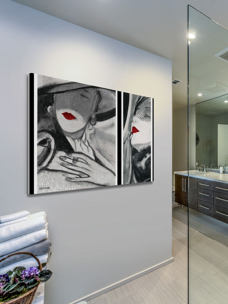 "Hat Lady 2" Painting Print on Wrapped Canvas