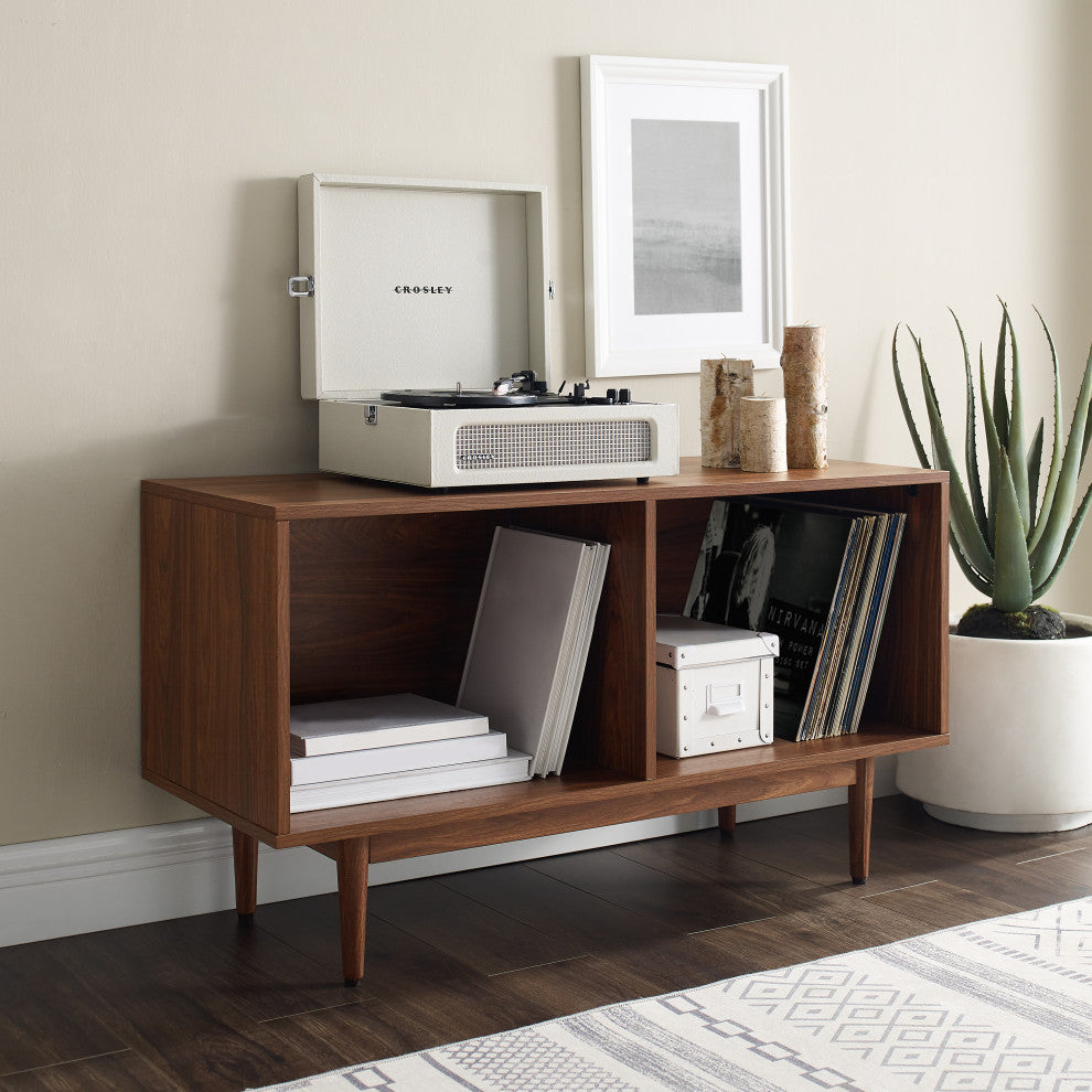 Liam Medium Record Storage Console Cabinet Walnut