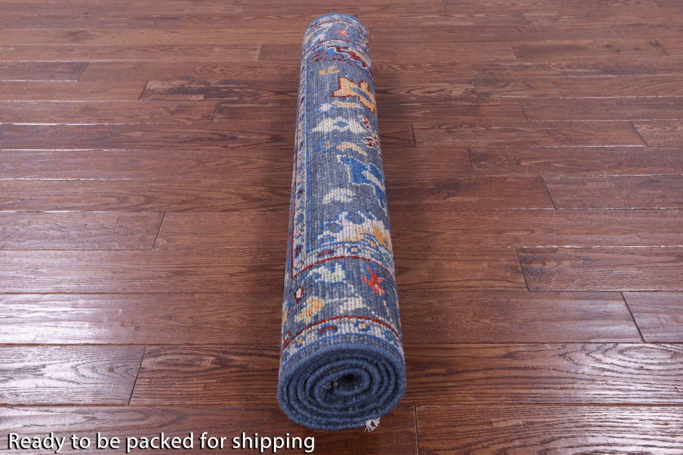 4' 2" X 6' 1" Turkish Oushak Hand Knotted Wool Rug - Q15373