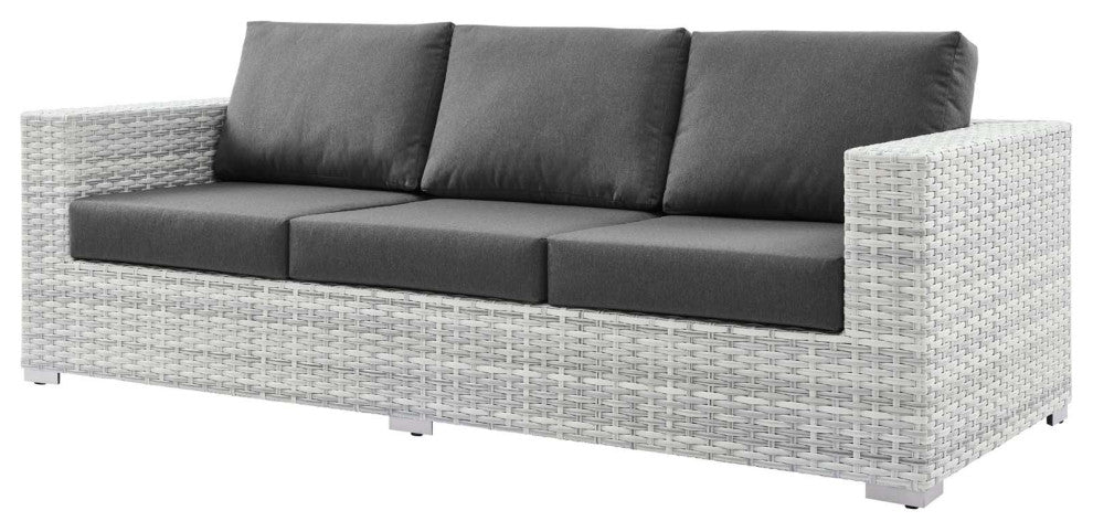 Lounge Sectional Sofa Chair Set, Rattan, Wicker, Gray, Modern, Outdoor
