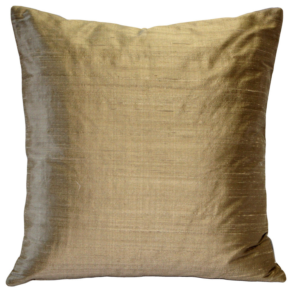 Pillow Decor Sankara Silk Throw Pillows 18"x18", Gold