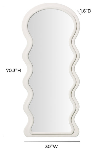 Rhodes Velvet Floor Mirror, Cream