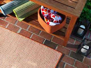 Outdoor Houndstooth Tweed OT19 Orange Indoor/Outdoor Area, Rectangular 4'x6'