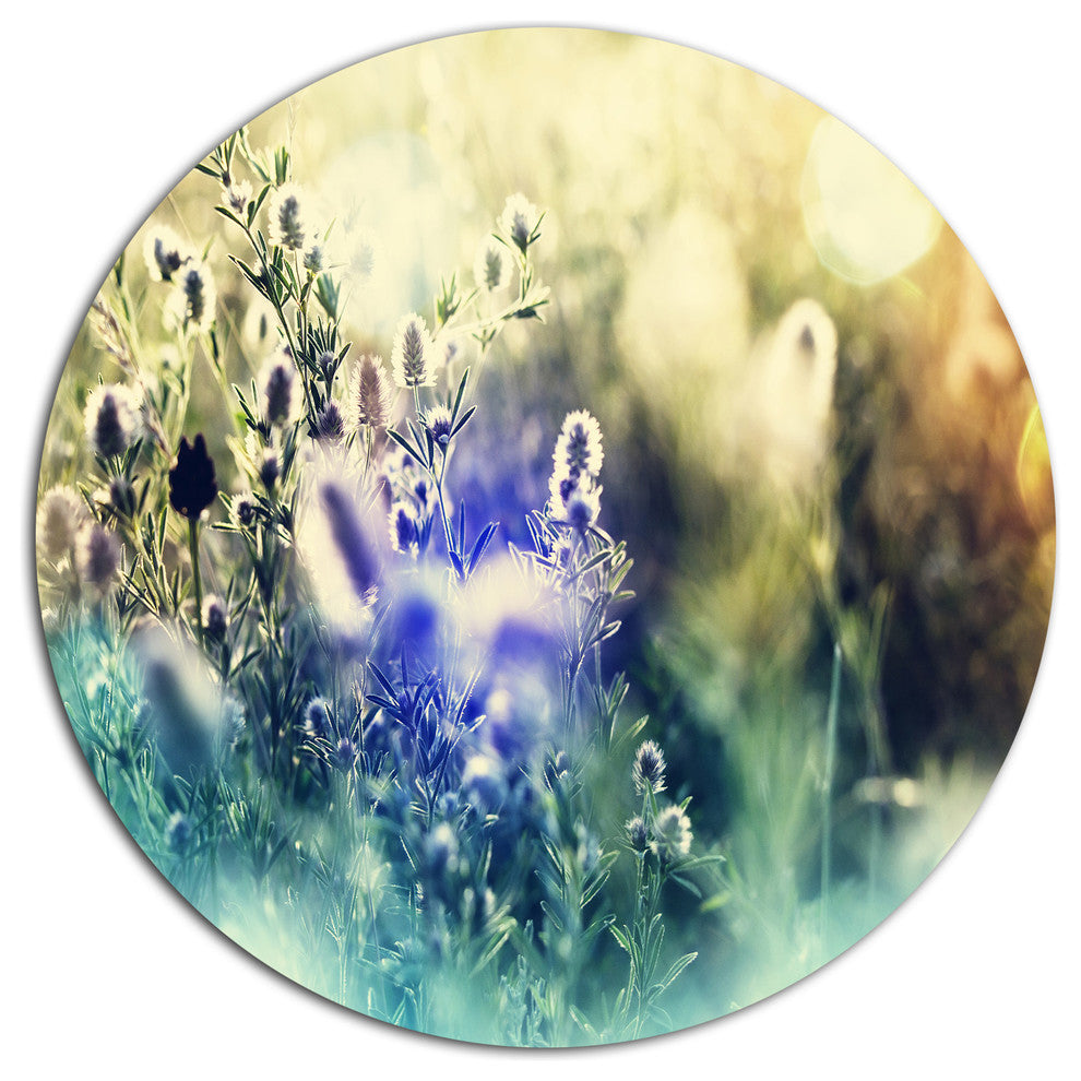 Blue Mountain Meadow Flowers, Flower Disc Metal Wall Art, 23"