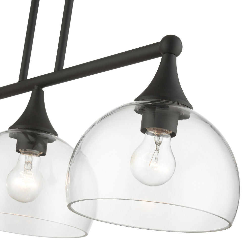 3 Light Bronze Linear Chandelier