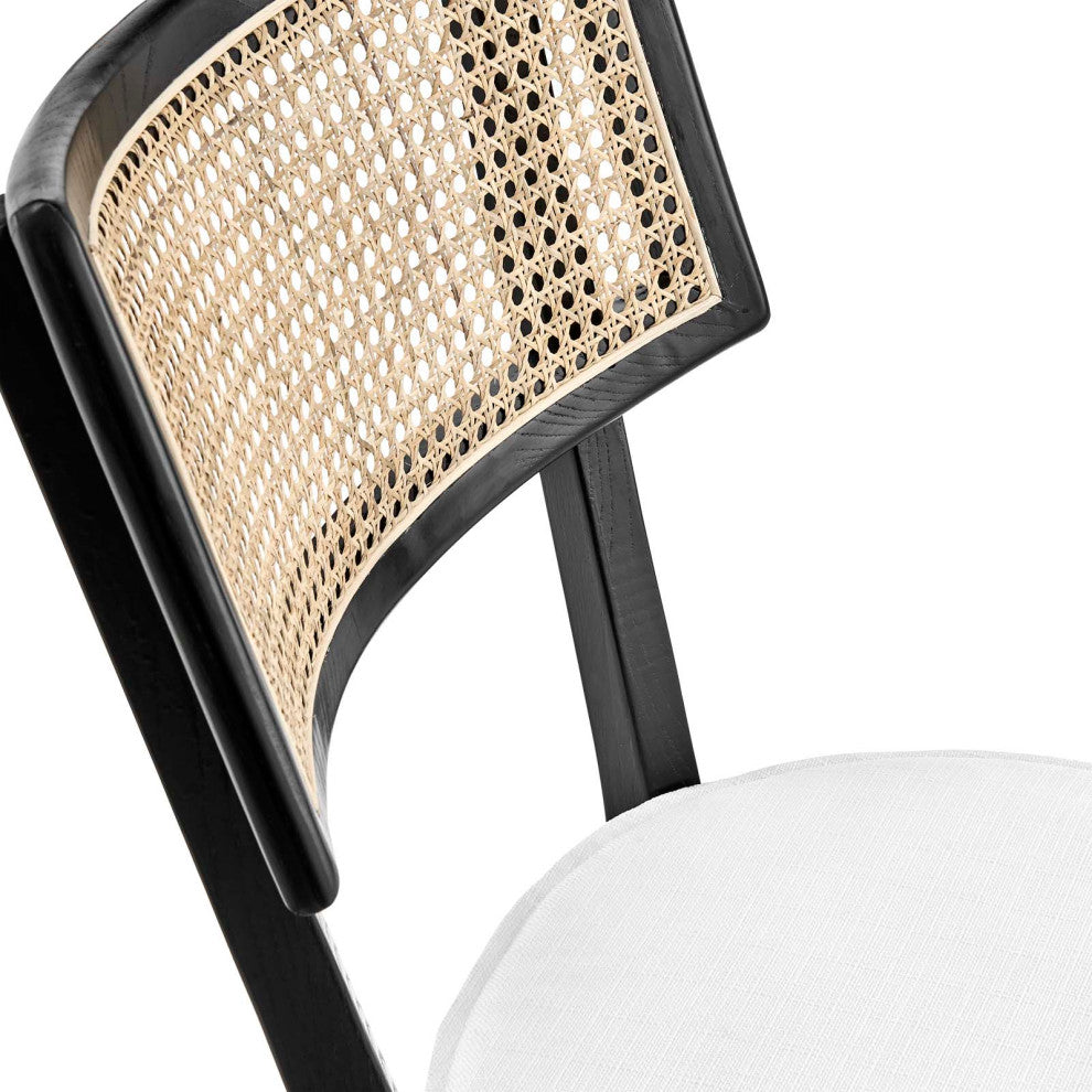 Side Dining Chair, Set of 2, White Black, Wood, Modern, Cafe Bistro Hospitality