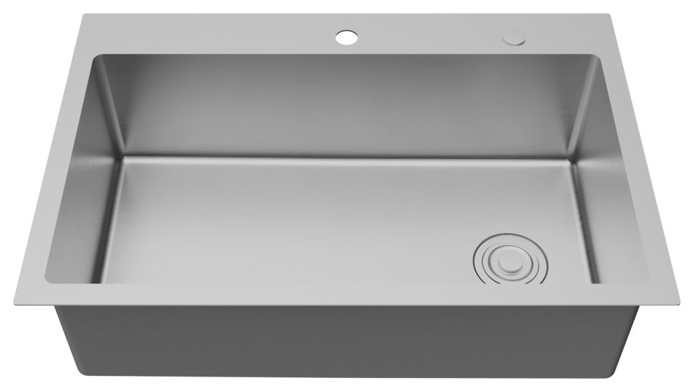 Karran Fusion Top Mount 33-in x 22-in Stainless Steel Single Bowl Kitchen Sink