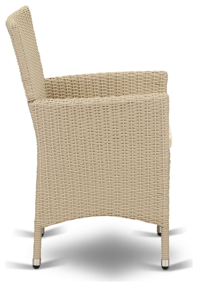 Hvlc153V Outdoor-Furniture Wicker Patio Chair In Cream Finish - Set Of 2