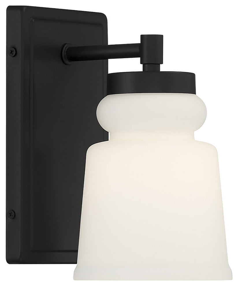 1-Light Wall Sconce, Matte Black