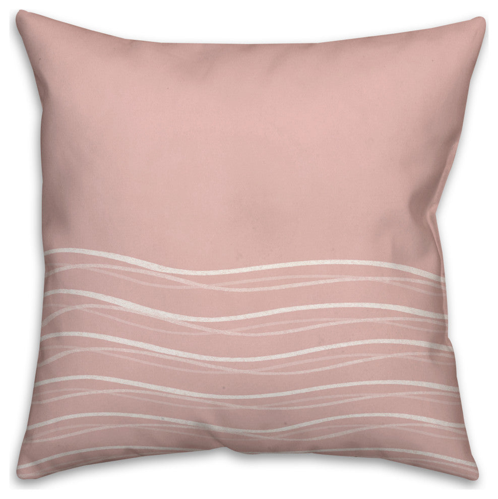 Pink Wavy Lines 18x18 Spun Poly Pillow