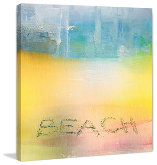 "Beach Writing" Painting Print on Wrapped Canvas, 32"x32"
