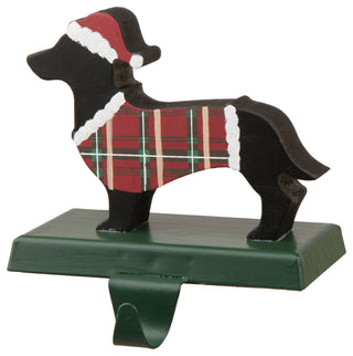 5.92" Wooden/Metal Dachhound Stocking Holder