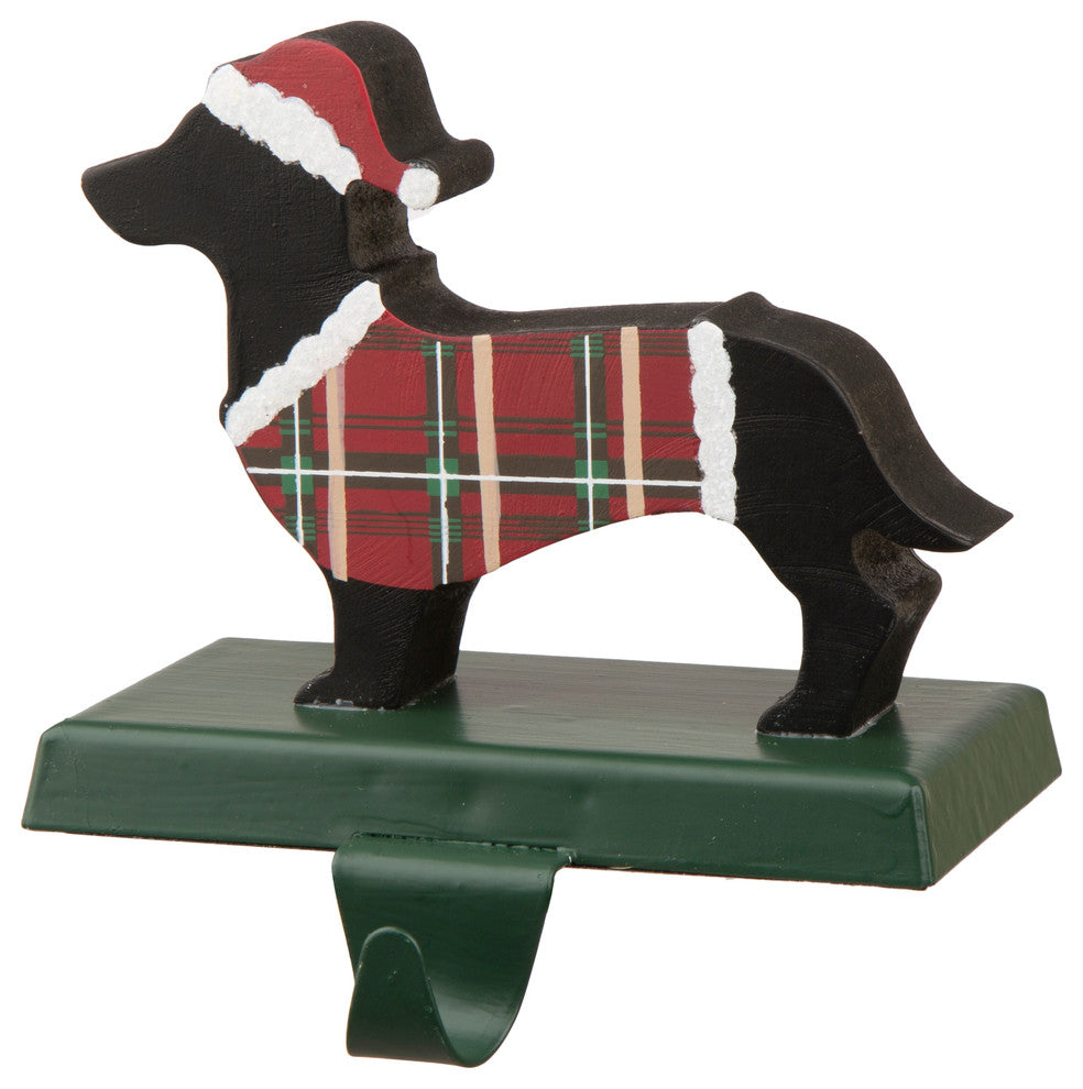 5.92" Wooden/Metal Dachhound Stocking Holder